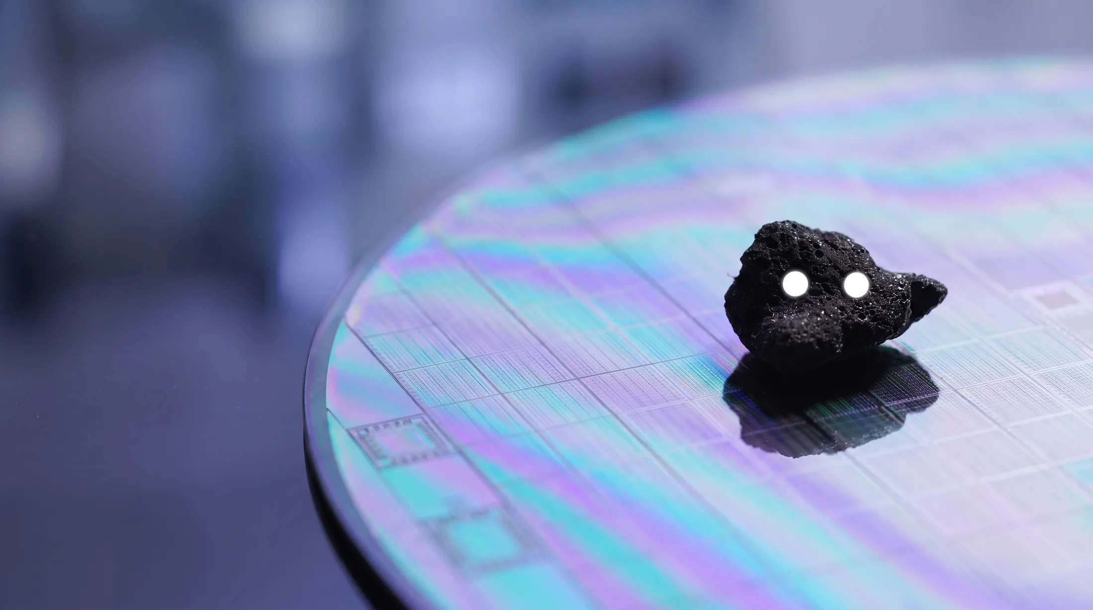 SILISPECK sitting on a silicon wafer in a cleanroom